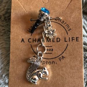 Silver Phone Anti-Dust Plug. NWT, Handcrafted by A Charmed Life.